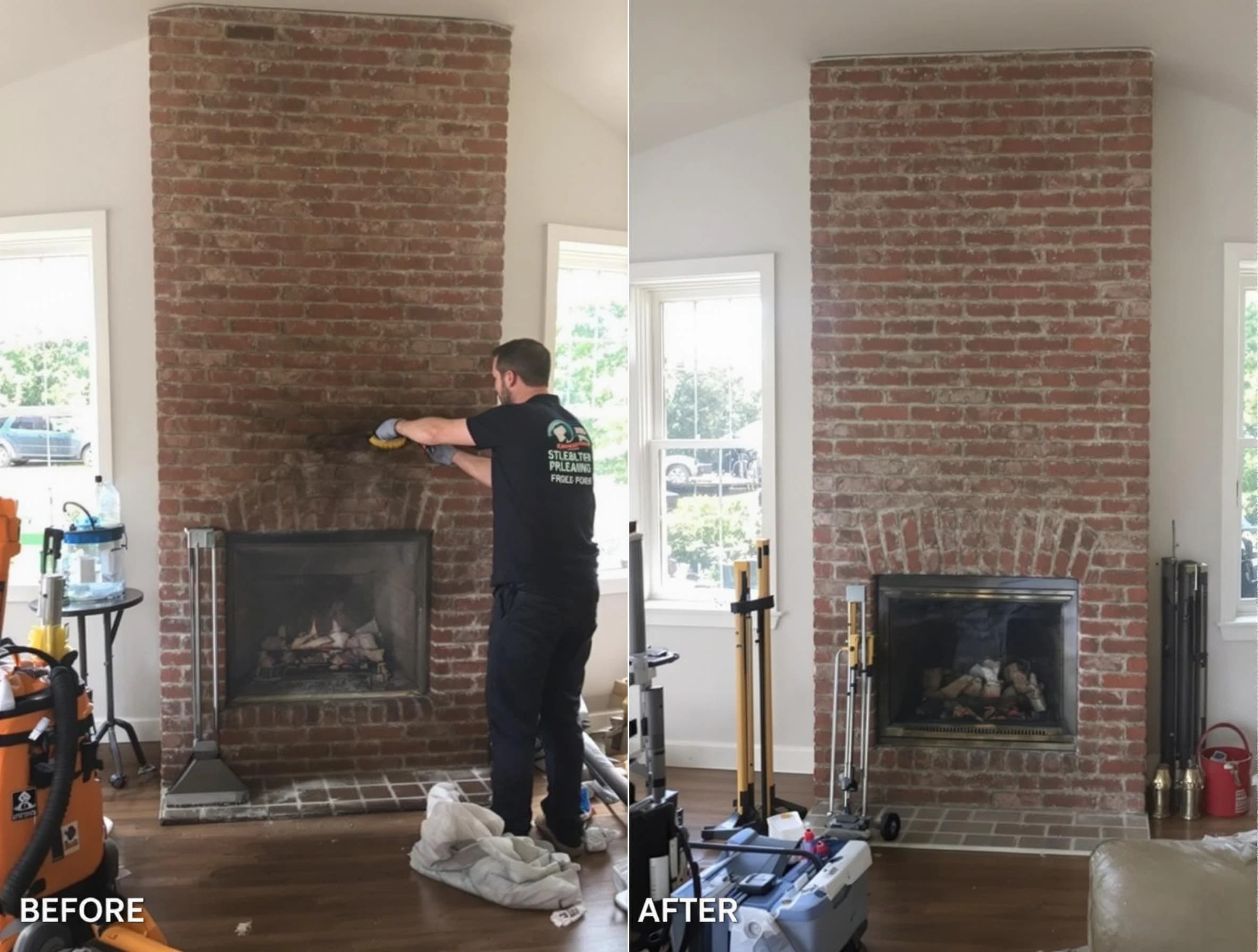 Finished chimney sweeping service by Lincoln Chimney Sweep in Lincoln, AL