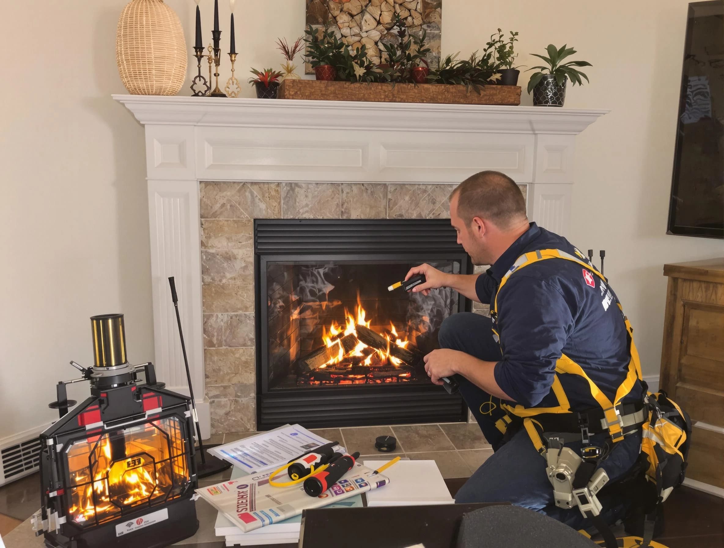 Safety-focused fireplace inspection by Lincoln Chimney Sweep in Lincoln, AL