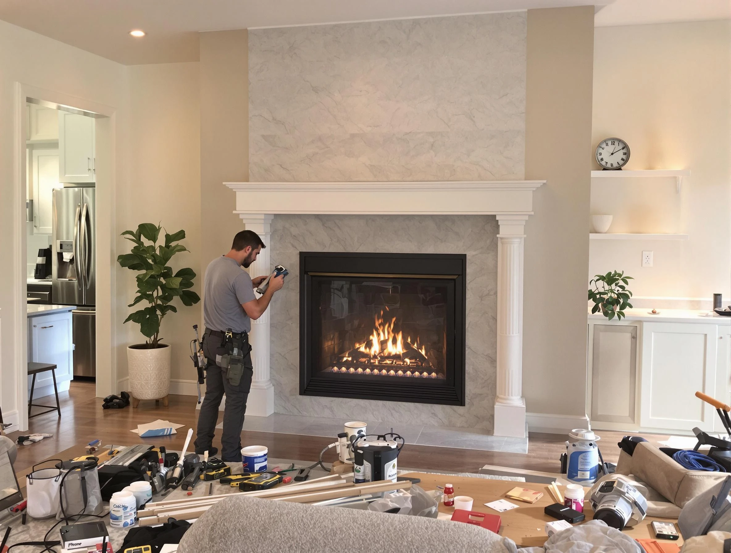 Newly installed fireplace by Lincoln Chimney Sweep in Lincoln, AL